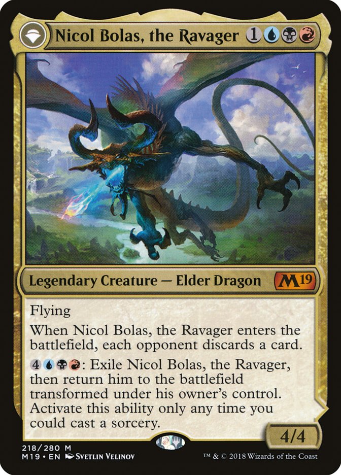 Nicol Bolas, the Ravager // Nicol Bolas, the Arisen [Core Set 2019] | PLUS EV GAMES 