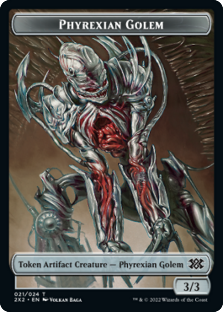 Saproling // Phyrexian Golem Double-sided Token [Double Masters 2022 Tokens] | PLUS EV GAMES 