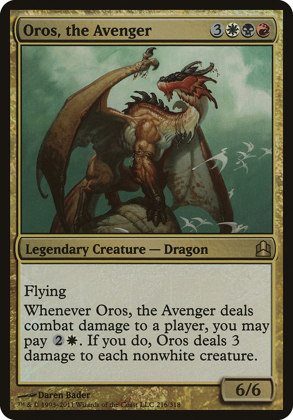 Oros, the Avenger (Oversized) [Commander 2011 Oversized] | PLUS EV GAMES 