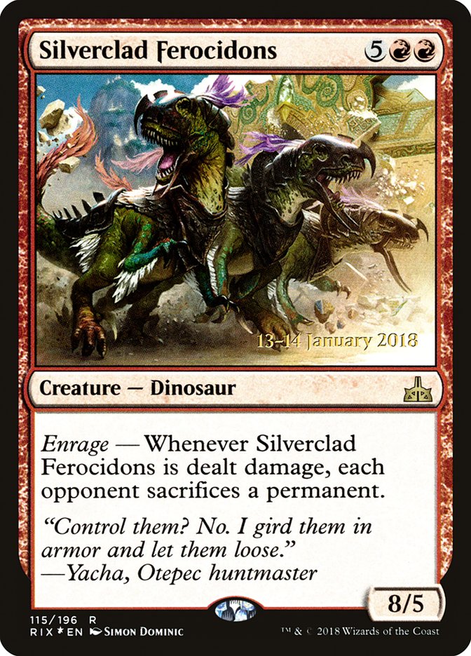 Silverclad Ferocidons [Rivals of Ixalan Prerelease Promos] | PLUS EV GAMES 