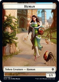 Human // Food (16) Double-sided Token [Throne of Eldraine Tokens] | PLUS EV GAMES 