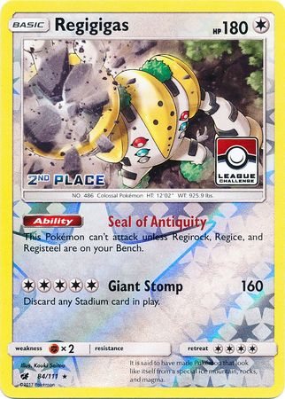 Regigigas (84/111) (League Promo 2nd Place) [Sun & Moon: Crimson Invasion] | PLUS EV GAMES 