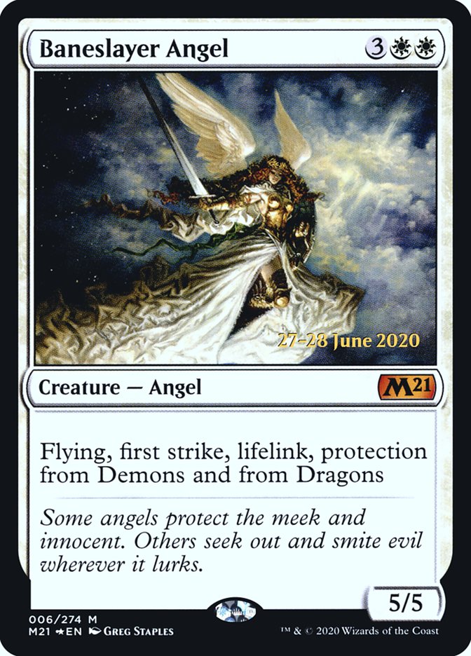 Baneslayer Angel  [Core Set 2021 Prerelease Promos] | PLUS EV GAMES 