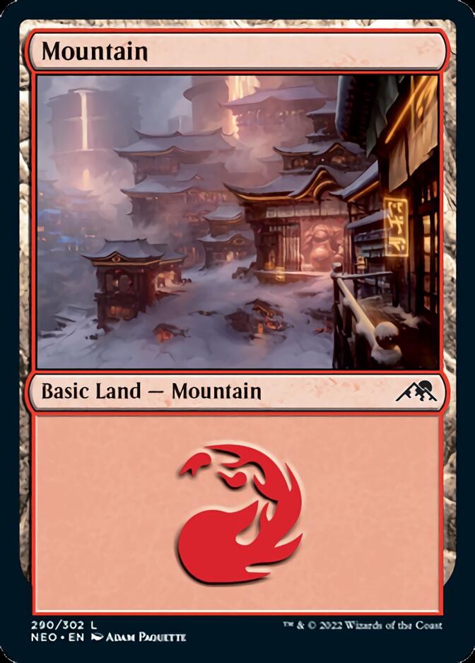 Mountain (290) [Kamigawa: Neon Dynasty] | PLUS EV GAMES 