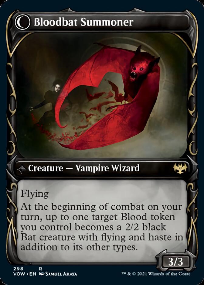 Voldaren Bloodcaster // Bloodbat Summoner (Showcase Fang Frame) [Innistrad: Crimson Vow] | PLUS EV GAMES 