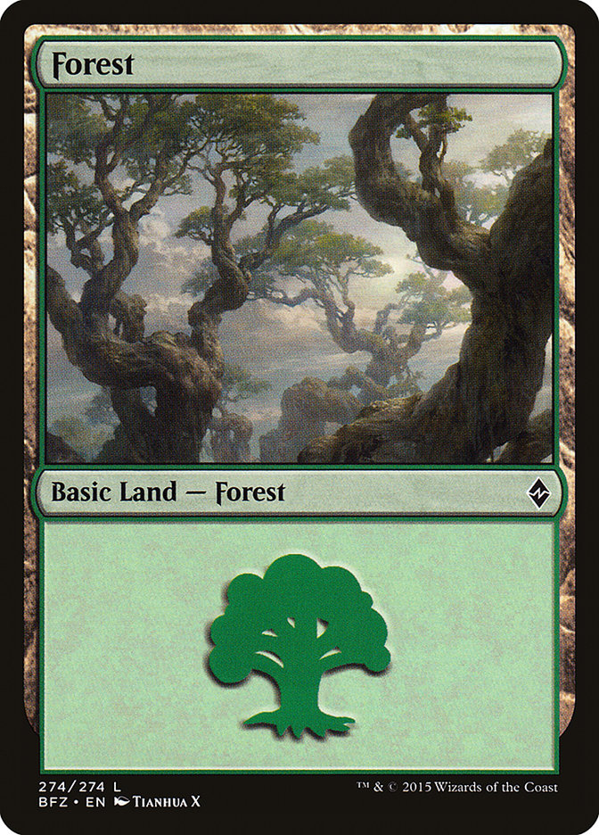 Forest (274a) [Battle for Zendikar] | PLUS EV GAMES 