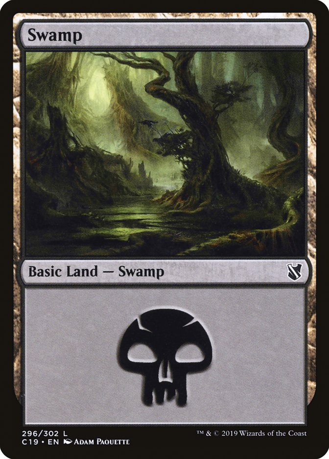 Swamp (296) [Commander 2019] | PLUS EV GAMES 