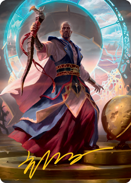 Teferi, Who Slows the Sunset Art Card (Gold-Stamped Signature) [Innistrad: Midnight Hunt Art Series] | PLUS EV GAMES 