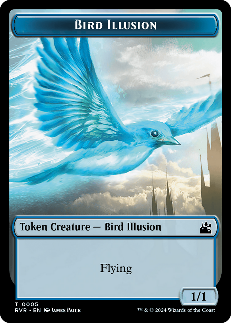 Saproling // Bird Illusion Double-Sided Token [Ravnica Remastered Tokens] | PLUS EV GAMES 