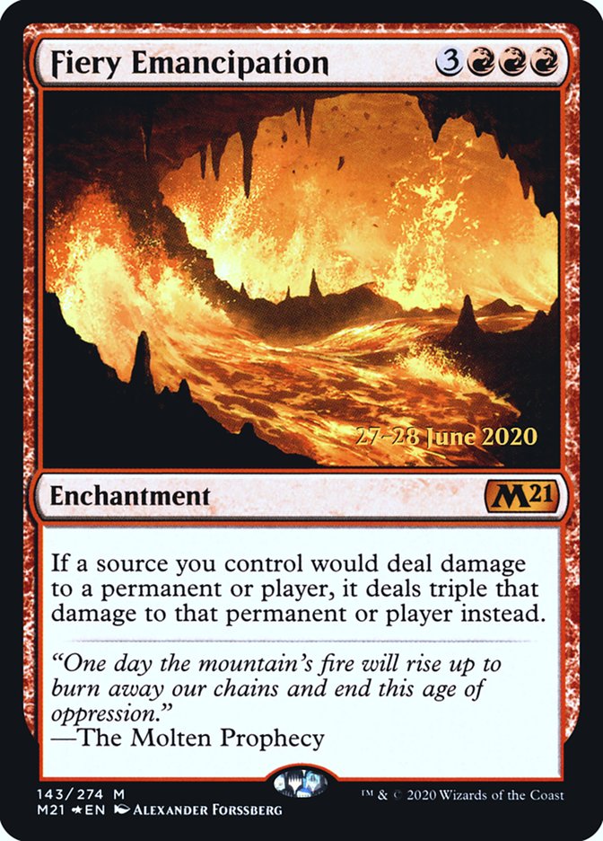 Fiery Emancipation  [Core Set 2021 Prerelease Promos] | PLUS EV GAMES 