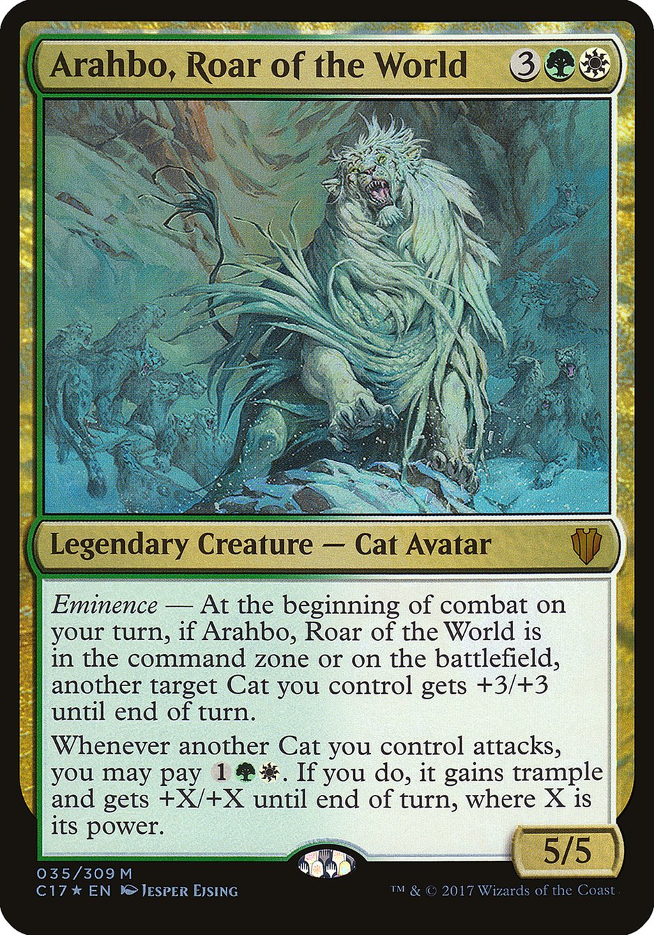 Arahbo, Roar of the World (Oversized) [Commander 2017 Oversized] | PLUS EV GAMES 