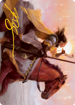 Sunrise Cavalier Art Card (Gold-Stamped Signature) [Innistrad: Midnight Hunt Art Series] | PLUS EV GAMES 