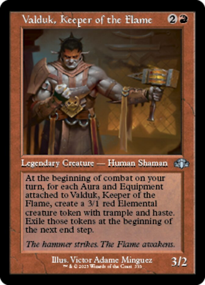 Valduk, Keeper of the Flame (Retro) [Dominaria Remastered] | PLUS EV GAMES 