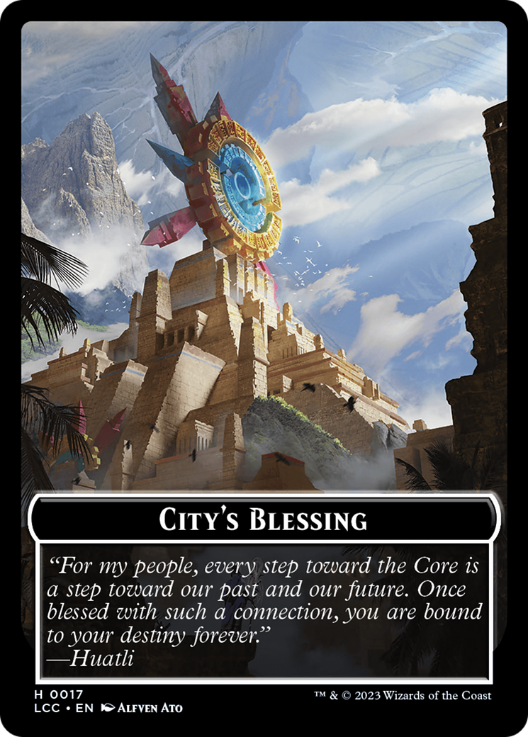 City's Blessing // Dinosaur Double-Sided Token [The Lost Caverns of Ixalan Commander Tokens] | PLUS EV GAMES 