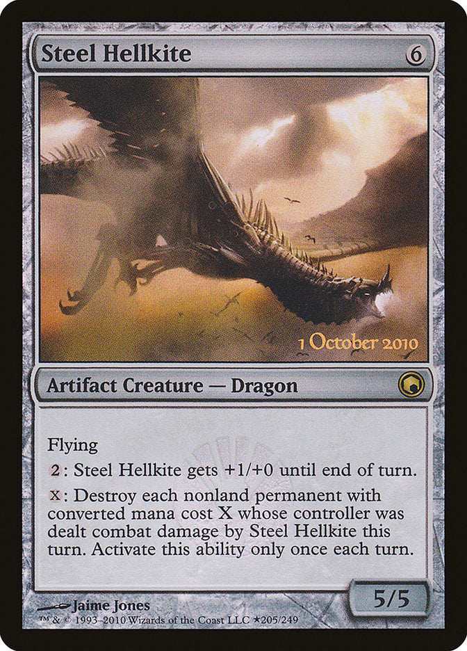 Steel Hellkite [Scars of Mirrodin Prerelease Promos] | PLUS EV GAMES 