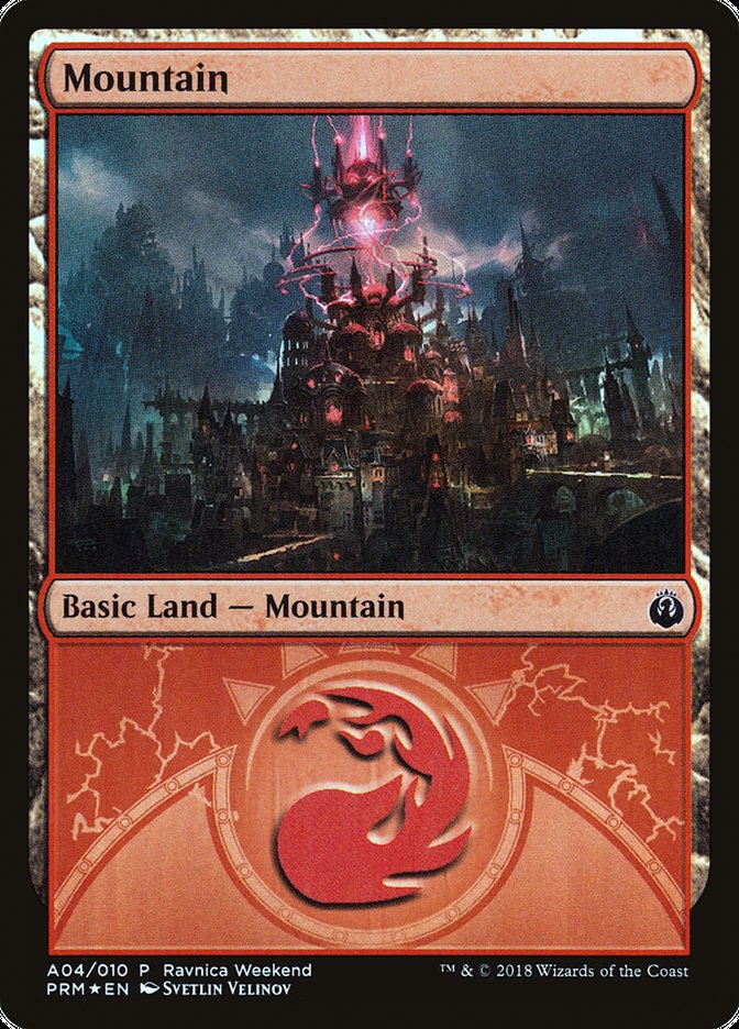 Mountain (A04) [Guilds of Ravnica Ravnica Weekend] | PLUS EV GAMES 