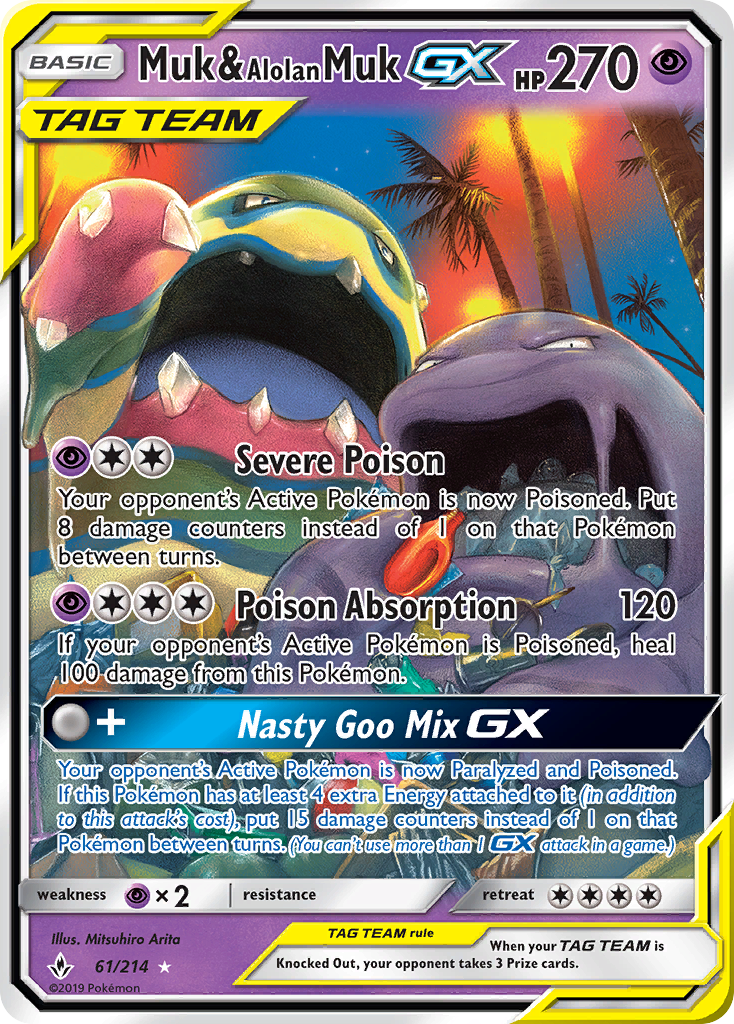 Muk & Alolan Muk GX (61/214) [Sun & Moon: Unbroken Bonds] | PLUS EV GAMES 