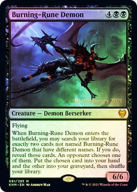Burning-Rune Demon  [Kaldheim Prerelease Promos] | PLUS EV GAMES 