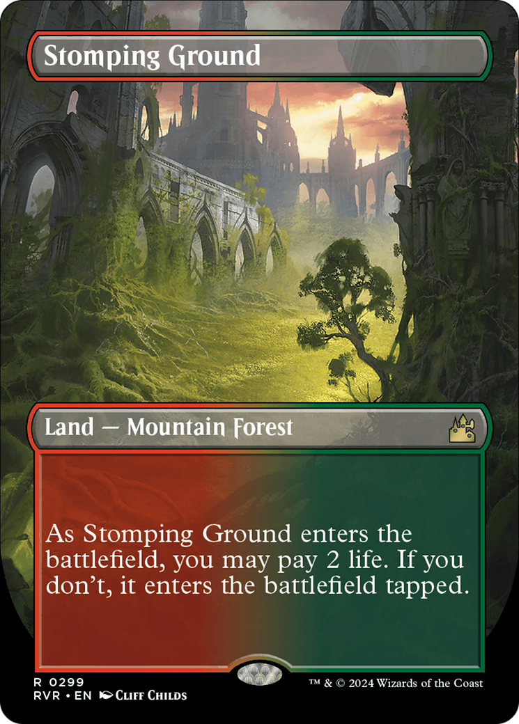 Stomping Ground (Borderless) [Ravnica Remastered] | PLUS EV GAMES 