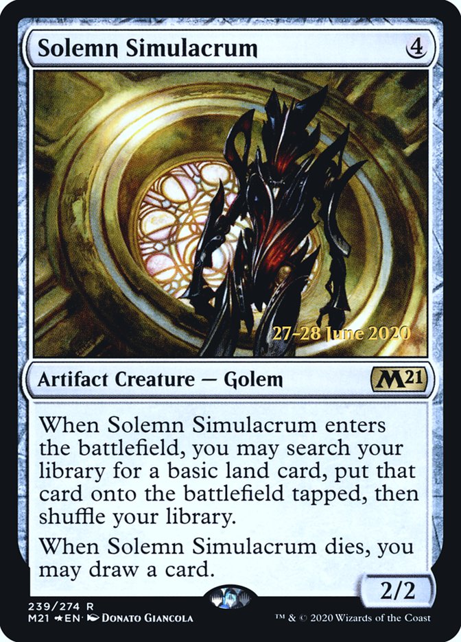 Solemn Simulacrum  [Core Set 2021 Prerelease Promos] | PLUS EV GAMES 