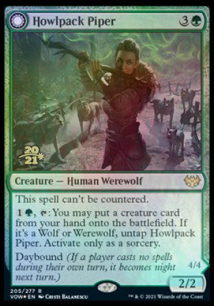 Howlpack Piper // Wildsong Howler [Innistrad: Crimson Vow Prerelease Promos] | PLUS EV GAMES 