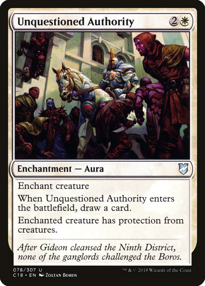 Unquestioned Authority [Commander 2018] | PLUS EV GAMES 