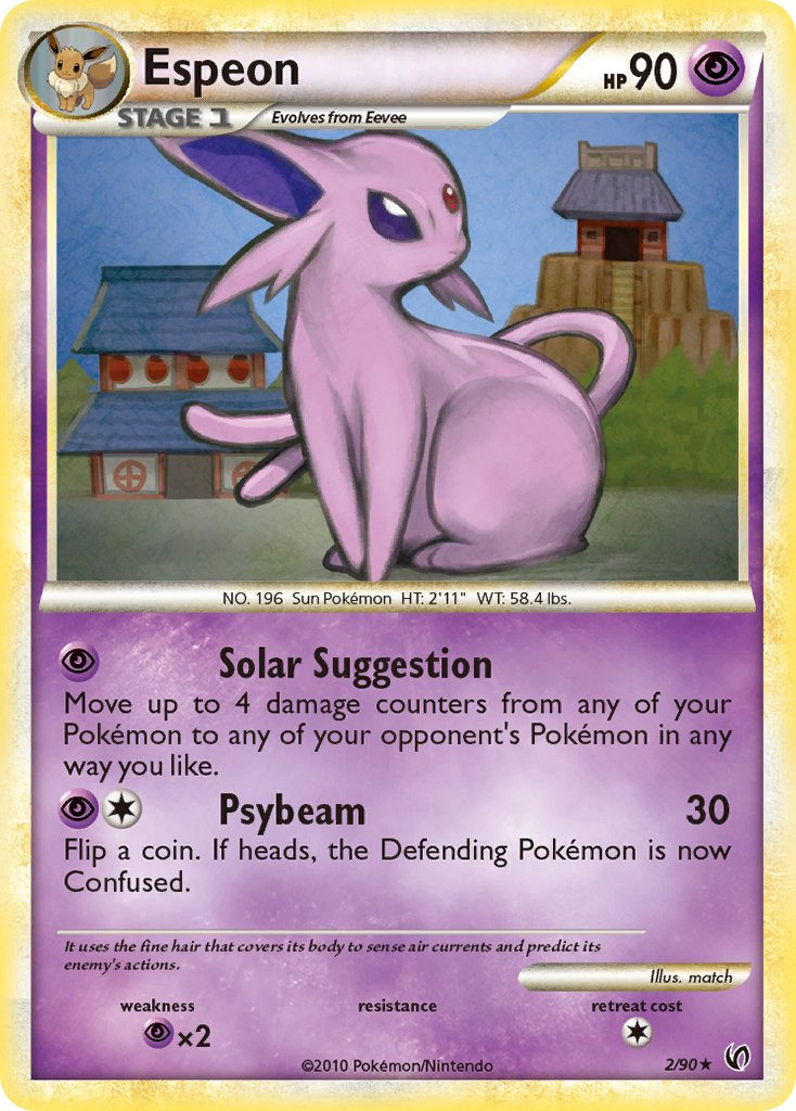Espeon (2/90) (Cracked Ice Holo) (Theme Deck Exclusive) [HeartGold & SoulSilver: Unleashed] | PLUS EV GAMES 