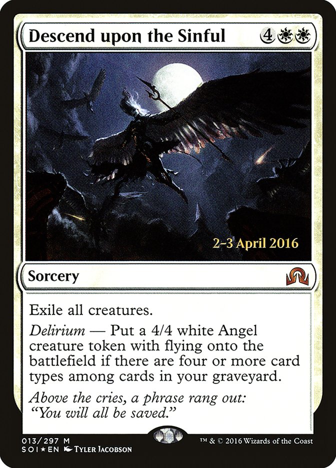 Descend upon the Sinful [Shadows over Innistrad Prerelease Promos] | PLUS EV GAMES 