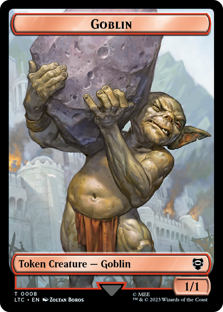 Goblin // Wraith Double-Sided Token [The Lord of the Rings: Tales of Middle-Earth Commander Tokens] | PLUS EV GAMES 