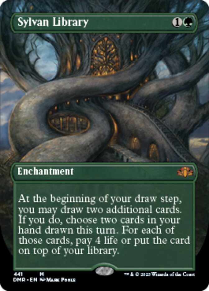 Sylvan Library (Borderless Alternate Art) [Dominaria Remastered] | PLUS EV GAMES 