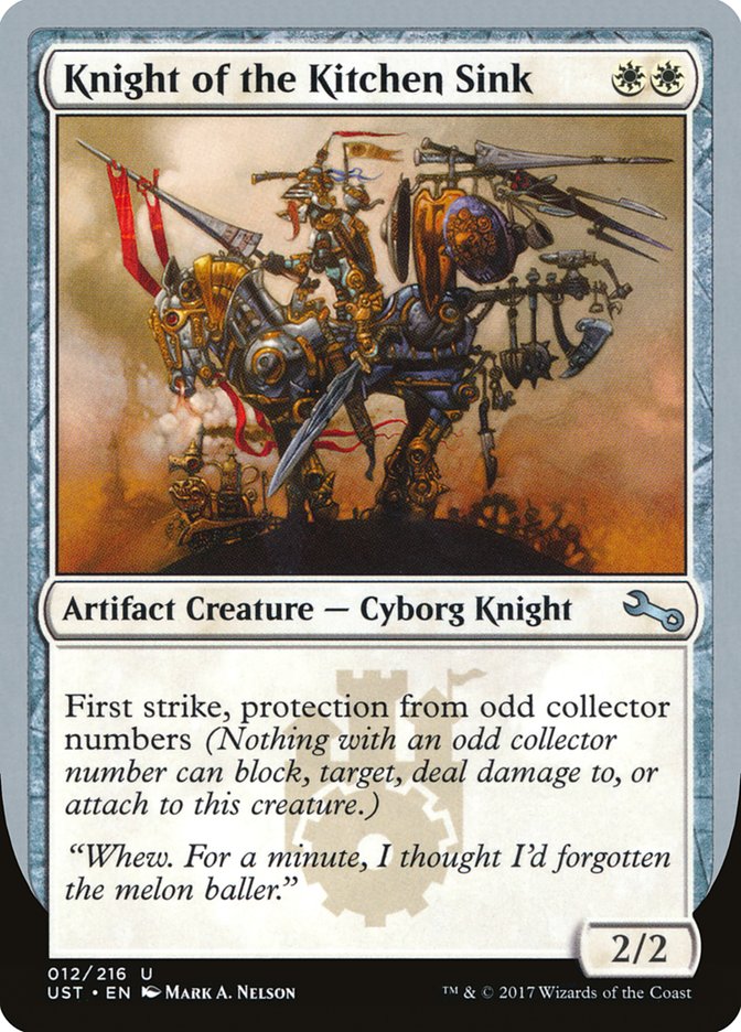 Knight of the Kitchen Sink ("protection from odd collector numbers") [Unstable] | PLUS EV GAMES 