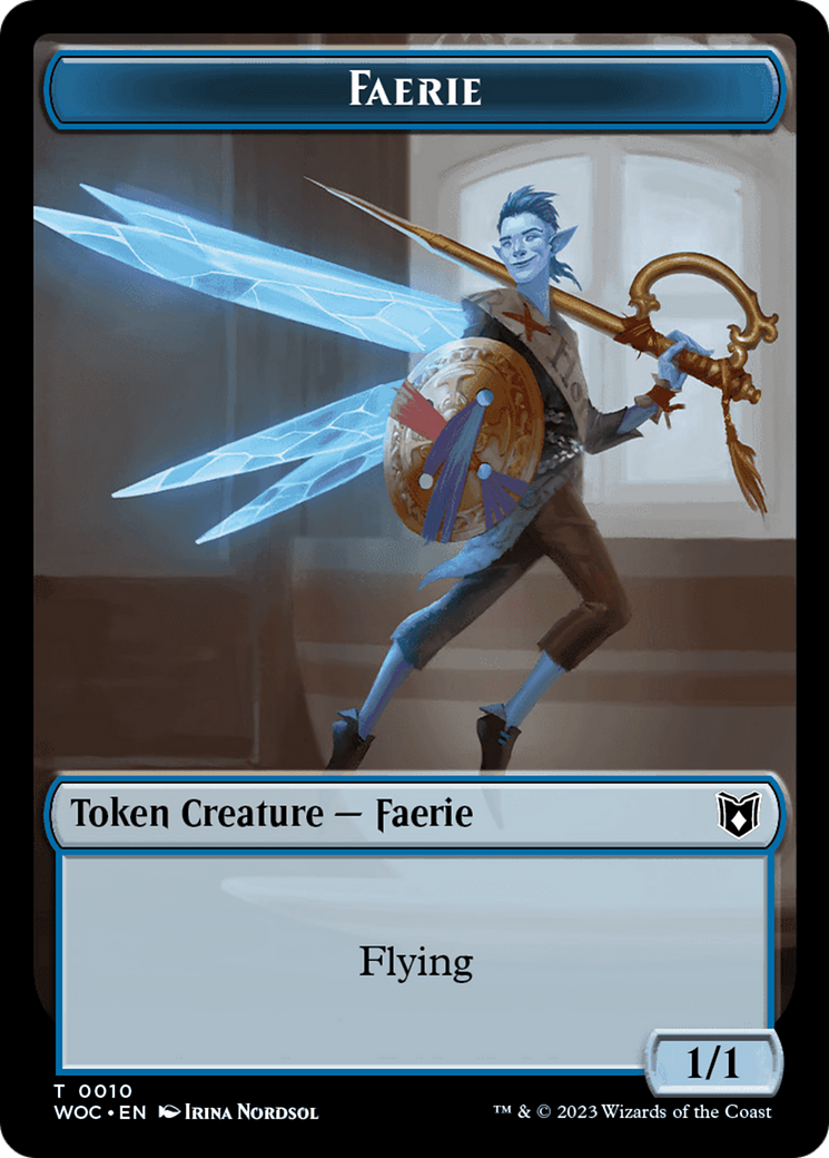 Faerie // Human Double-Sided Token [Wilds of Eldraine Commander Tokens] | PLUS EV GAMES 