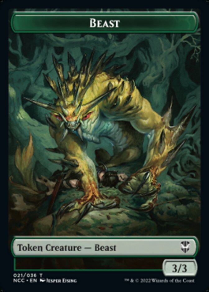 Beast // Saproling Double-sided Token [Streets of New Capenna Commander Tokens] | PLUS EV GAMES 