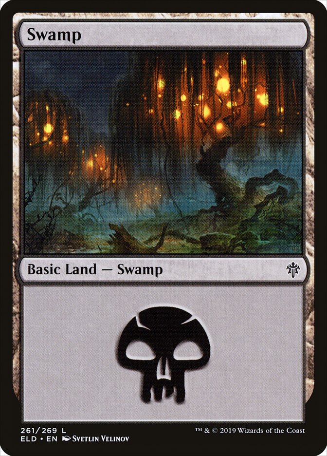 Swamp (261) [Throne of Eldraine] | PLUS EV GAMES 