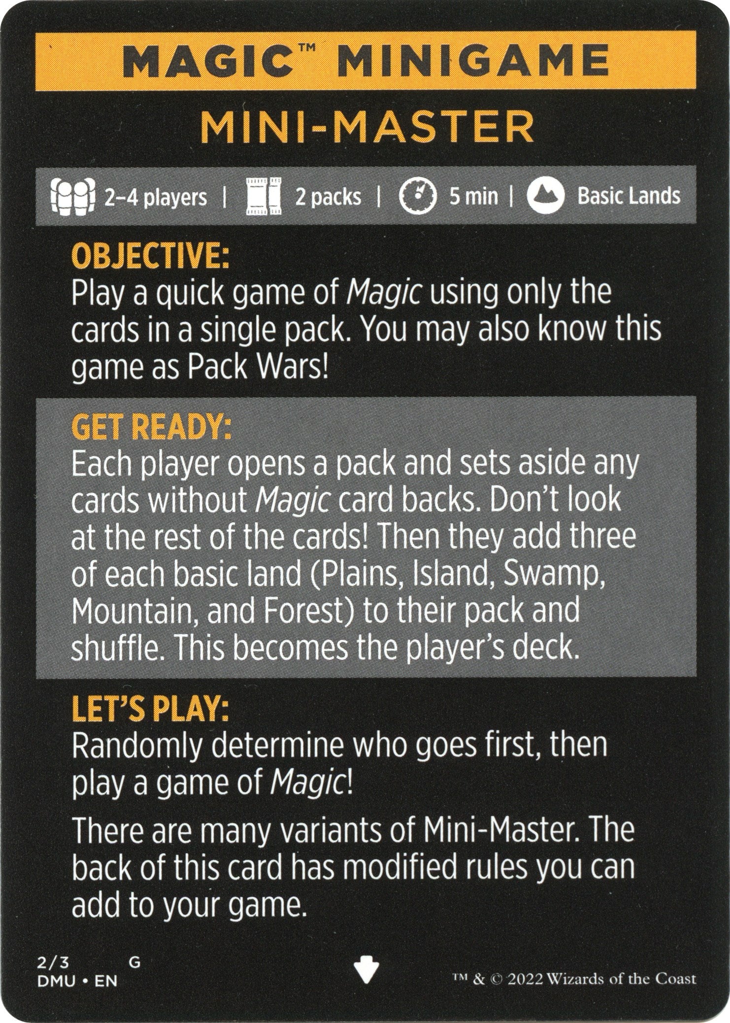 Mini-Master (Magic Minigame) [Dominaria United Minigame] | PLUS EV GAMES 