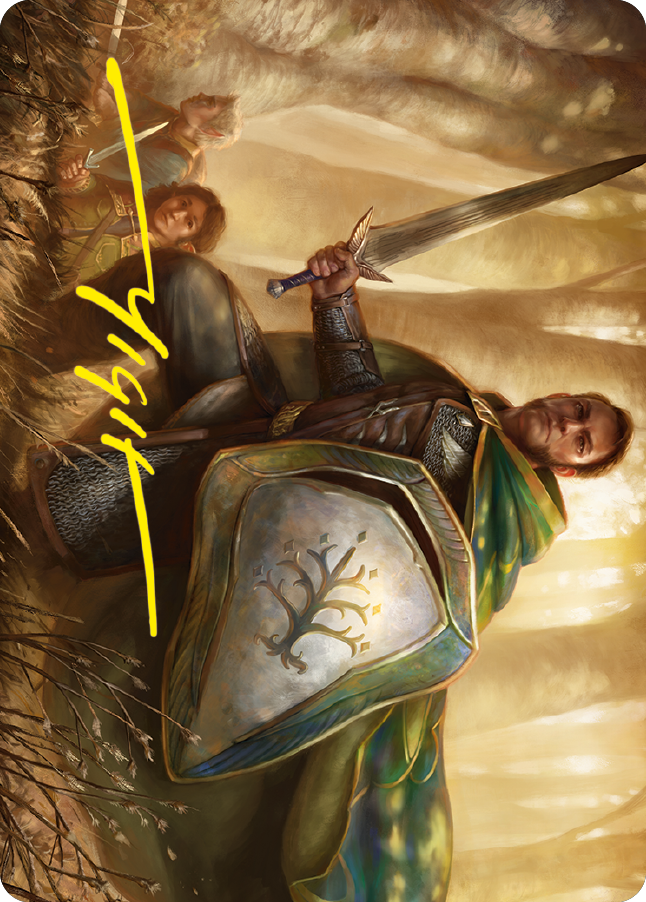 Boromir, Warden of the Tower Art Card (Gold-Stamped Signature) [The Lord of the Rings: Tales of Middle-earth Art Series] | PLUS EV GAMES 