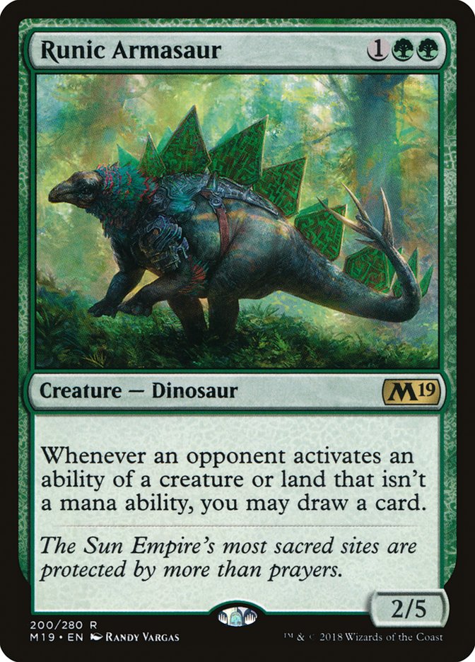 Runic Armasaur [Core Set 2019] | PLUS EV GAMES 