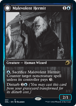 Malevolent Hermit // Benevolent Geist [Innistrad: Double Feature] | PLUS EV GAMES 