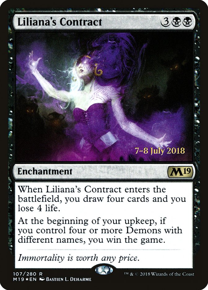 Liliana's Contract  [Core Set 2019 Prerelease Promos] | PLUS EV GAMES 