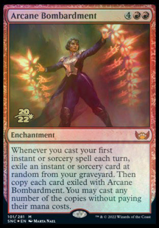 Arcane Bombardment [Streets of New Capenna Prerelease Promos] | PLUS EV GAMES 