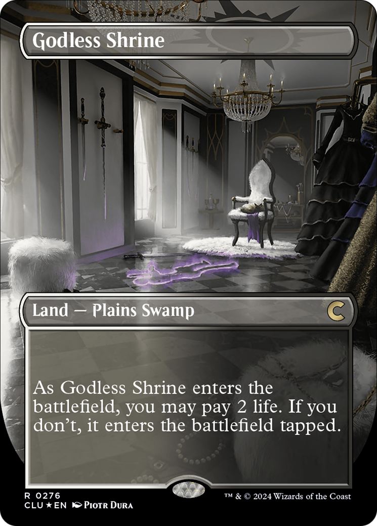 Godless Shrine (Borderless) [Ravnica: Clue Edition] | PLUS EV GAMES 