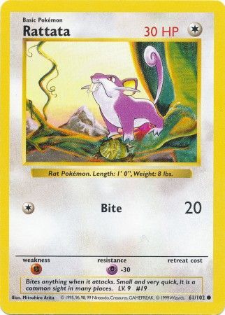 Rattata (61/102) [Base Set (Shadowless)] | PLUS EV GAMES 