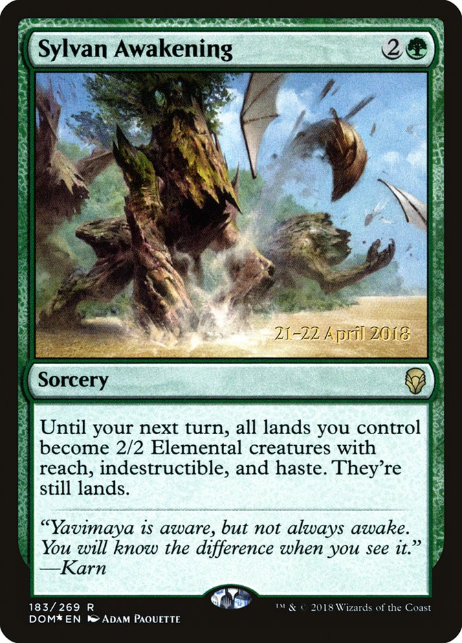 Sylvan Awakening  [Dominaria Prerelease Promos] | PLUS EV GAMES 