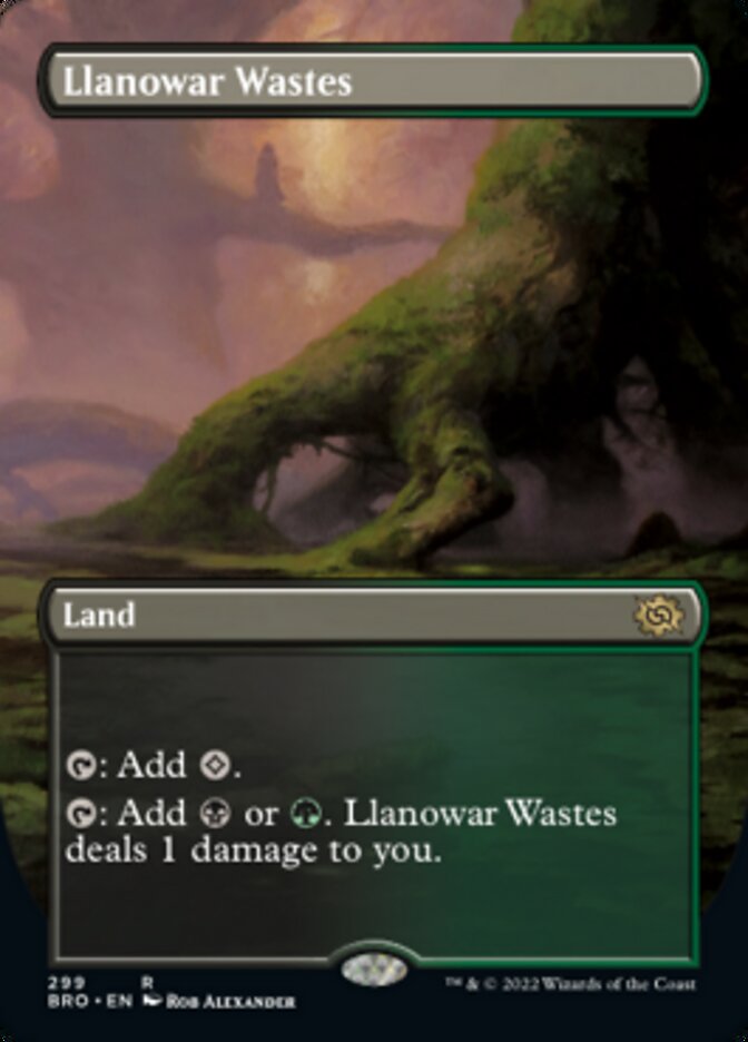 Llanowar Wastes (Borderless Alternate Art) [The Brothers' War] | PLUS EV GAMES 