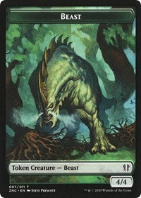 Beast // Saproling Double-sided Token [Commander: Zendikar Rising Tokens] | PLUS EV GAMES 