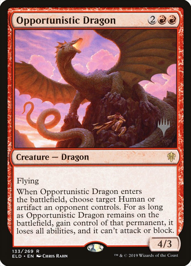 Opportunistic Dragon (Promo Pack) [Throne of Eldraine Promos] | PLUS EV GAMES 