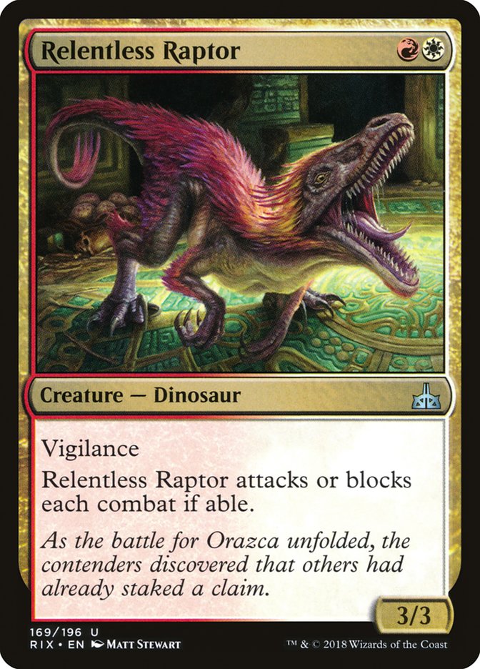 Relentless Raptor [Rivals of Ixalan] | PLUS EV GAMES 