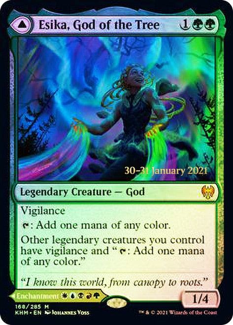 Esika, God of the Tree // The Prismatic Bridge  [Kaldheim Prerelease Promos] | PLUS EV GAMES 