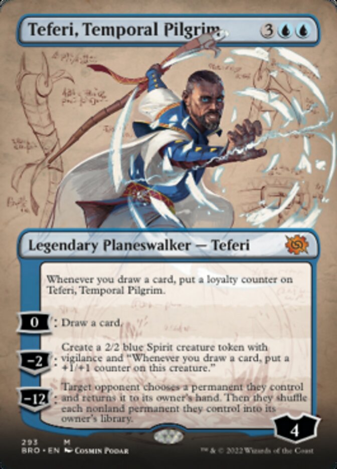 Teferi, Temporal Pilgrim (Borderless Alternate Art) [The Brothers' War] | PLUS EV GAMES 