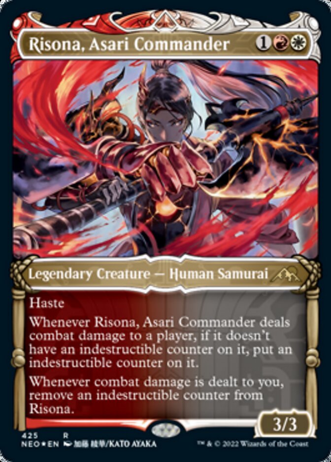 Risona, Asari Commander (Showcase) (Foil Etched) [Kamigawa: Neon Dynasty] | PLUS EV GAMES 